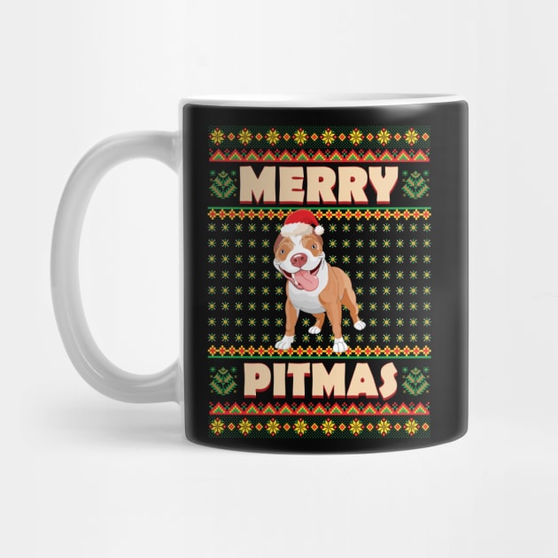 Merry Pitmas Pitbull Christmas Day Dog Lover Gift by aneisha